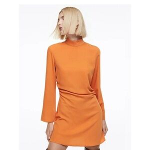 H&M Bold Orange Long Sleeve Dress